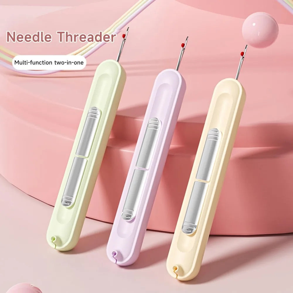 2 in 1 Needle Threader Seam Ripper, Multi-function Needle Threader and Thread Remover Tool for Hand Sewing, Knitting, Embroidery