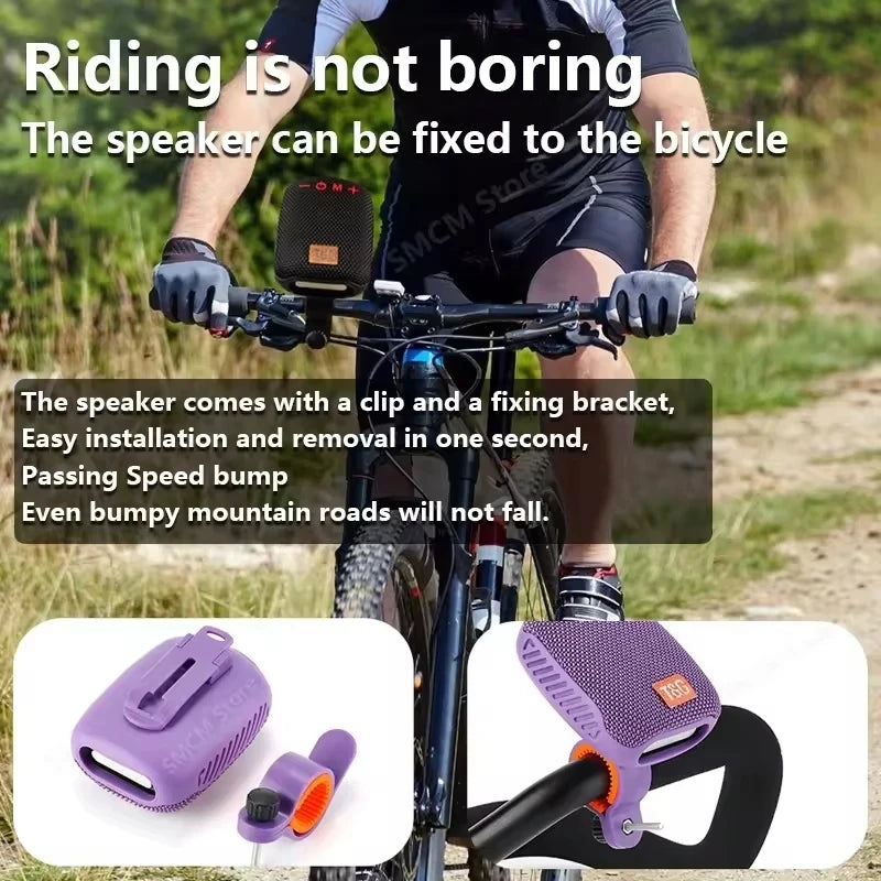 Wireless Portable Bluetooth Speaker Radio FM Subwoofer Waterproof Mini Sound Box Music Bass Small Caixa De Som Bicycle Bike Mp3