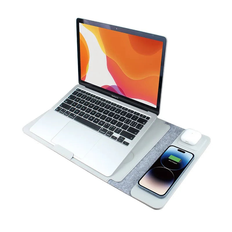 MagNova – De 4-in-1 Laptop Sleeve met Draadloze Oplader, Standaard & Muismat