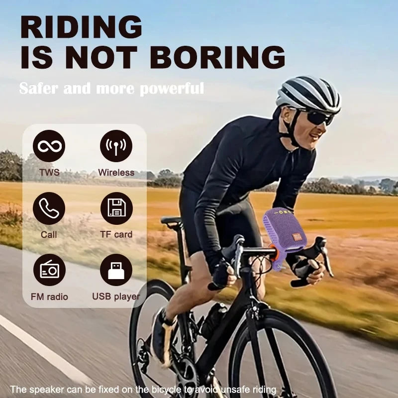 Wireless Portable Bluetooth Speaker Radio FM Subwoofer Waterproof Mini Sound Box Music Bass Small Caixa De Som Bicycle Bike Mp3