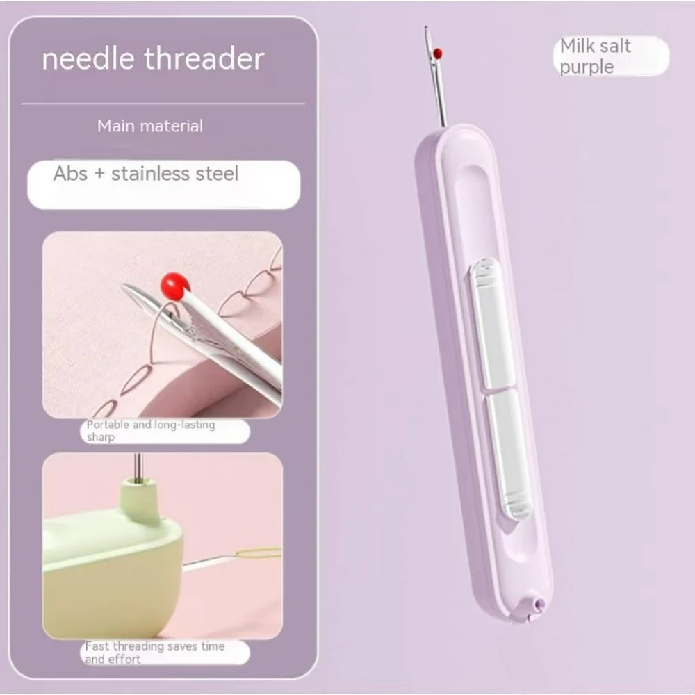 2 in 1 Needle Threader Seam Ripper, Multi-function Needle Threader and Thread Remover Tool for Hand Sewing, Knitting, Embroidery